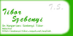 tibor szebenyi business card